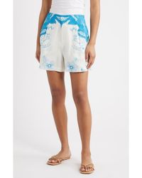 Cleobella - Sebastian Placed Print Cotton & Linen Shorts - Lyst