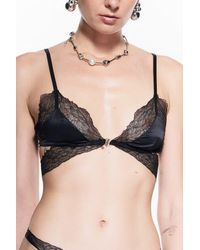 Mers Silk - Clara Bra Silk & Lace Front-Closure Demi Bra - Lyst