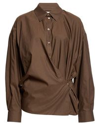 Lemaire - Twisted Cotton & Silk Button-Up Shirt - Lyst