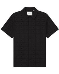 Les Deux - Hector Broderie Anglaise Short Sleeve Button-Up Shirt - Lyst
