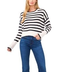 Cece - Stripe Boxy Crewneck Sweater - Lyst