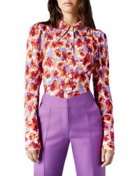 Smythe - Floral Pleat Shoulder Button-up Shirt - Lyst