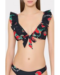 MILLY - Pomodoro Ruffle Bikini Top - Lyst