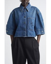Givenchy - Cocoon Crop Denim Shirt Jacket - Lyst