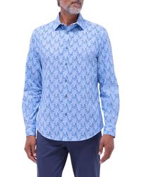 Bugatchi - Jimmy Ooohcotton Leaf & Diamond Print Button-Up Shirt - Lyst