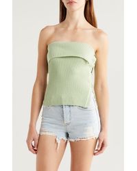 PacSun - Kate Side Button Foldover Rib Tube Top - Lyst