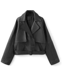 Mango - Lapels Leather Jacket - Lyst