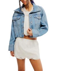 Free People - Side To Side Crop Denim Jacket - Lyst