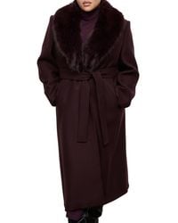 Mango - Manteco Belted Longline Trench Coat With Removable Faux Fur Collar - Lyst