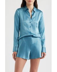 Reformation - Raya Silk Button-Up Shirt - Lyst