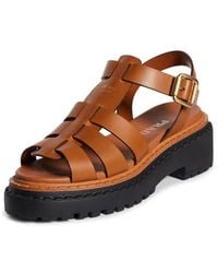 Prada - Platform Cage Sandal - Lyst