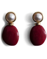 Mango - Faux Pearl Drop Earrings - Lyst