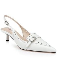 L'Agence - Lourdes Slingback Pointed Toe Kitten Heel Pump - Lyst