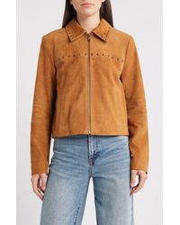 Bernardo - Stud Detail Suede Jacket - Lyst