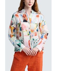 Luukaa - Avelia Painterly Print Linen Shirt - Lyst