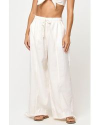 LSPACE - Ellis Wide Leg Linen & Cotton Cover-Up Pants - Lyst
