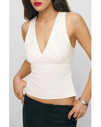 Reformation - Meg Sleeveless Tie Back Cotton Top - Lyst