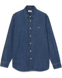 Lacoste - Regular Fit Denim Button-up Shirt - Lyst