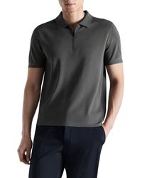 Mango - Zip Cotton Blend Polo - Lyst