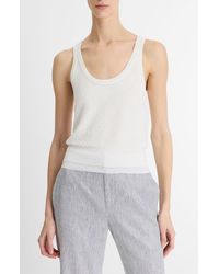 Vince - Double Layer Mesh Sweater Tank - Lyst