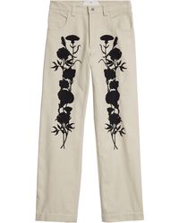 Song For The Mute - Embroidered Foliage Straight Leg Jeans - Lyst
