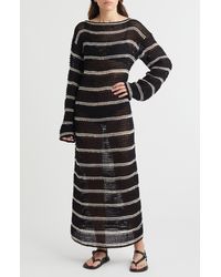 Faithfull The Brand - Jesolo Stripe Long Sleeve Open Stitch Cotton Sweater Dress - Lyst