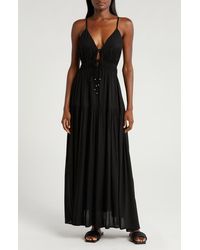Elan - Tie Front Cover-Up Maxi Dress - Lyst