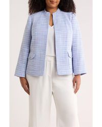 Kasper - Stand Collar Tweed Jacket - Lyst