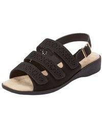Comfortview - The Sutton Suede-Like Adjustable Sandal - Lyst