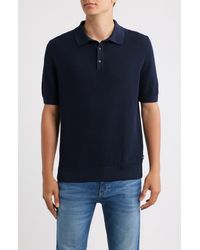 BOSS - Lancio Solid Cotton Waffle Polo Sweater - Lyst