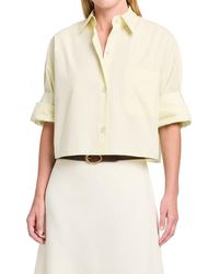 Twp - Next Ex Crop Linen Button-Up Shirt - Lyst