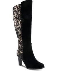 Spring Step - Sultana Lace Panel Knee High Boot - Lyst