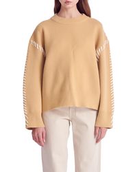English Factory - Whipstitch Accent Crewneck Sweater - Lyst