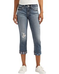 Silver Jeans Co. - Suki Americana Mid Rise Capri Jeans - Lyst