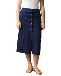 Hope & Henry - Linen Button Front Skirt - Lyst