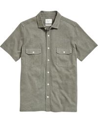 Billy Reid - Hemp & Cotton Knit Short Sleeve Button-up Shirt - Lyst