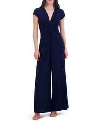 Vince Camuto - Plunge Ruched Jumpsuit - Lyst