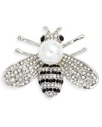 CLIFTON WILSON - Crystal & Imitation Pearl Bee Lapel Pin - Lyst