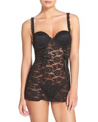 Black Bow - Bow 'rachel' Lace Babydoll & G-string At Nordstrom - Lyst