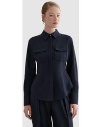 Hobbs - Dannie Cinched-Waist Collard Shirt - Lyst