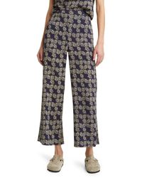 The Great - The Dance Floral Wide Leg Crop Pants - Lyst