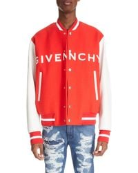 Brand-patch wool-blend varsity jacket, £855.00