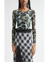 Collina Strada - Cardio Floral Print Lamé Top - Lyst
