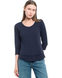 Wilt - Shrunken Crew 3/4 Sleeve Mock Layer Tee - Lyst