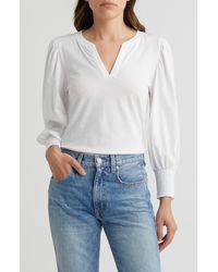 Nation Ltd - Flora Long Sleeve Cotton Peasant T-shirt - Lyst