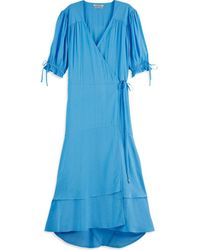Scotch & Soda - Wrap Midi Dress - Lyst