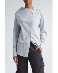 Acne Studios - Saith Stripe Asymmetric Button-up Shirt - Lyst