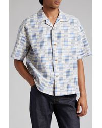 Visvim - Crosby Kasuri Plaid Cotton & Linen Camp Shirt - Lyst