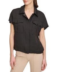 DKNY - Side toggle Short Sleeve Button-up Shirt - Lyst