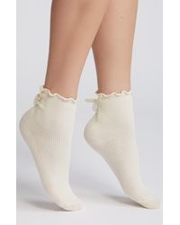 Casa Clara - Bow Cotton Quarter Socks - Lyst